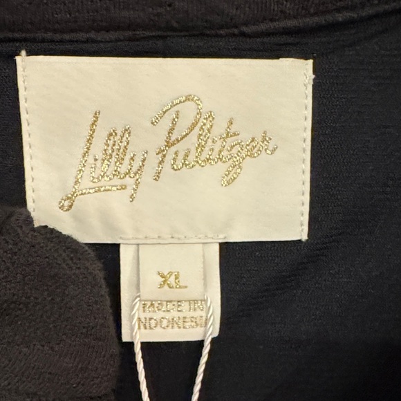 Lilly Pulitzer Elsey Black Elbow Sleeve Dress XL NWT - Picture 3 of 7